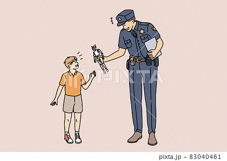 Education and policeman force concept 83040461
