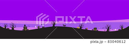 ハロウィンなシルエットの風景(蛇行&紫) ハロウィンなシルエットの風景(蛇行&紫) 83040612