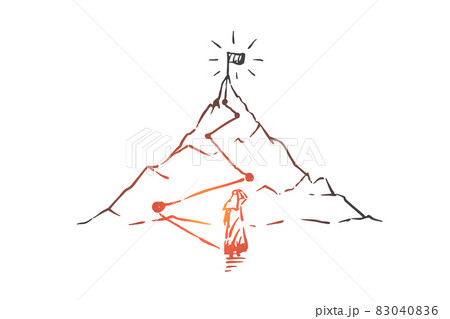 Success, leadership, champion, hero, winner concept sketch. Hand drawn isolated vector illustration 83040836