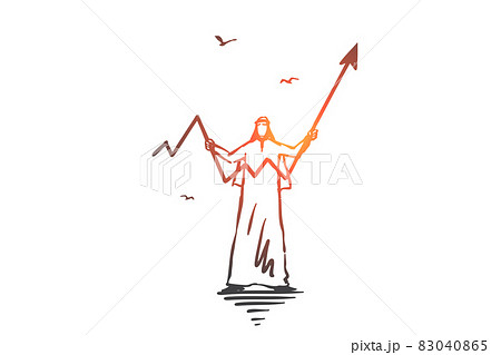 Success, leadership concept sketch. Hand drawn isolated vector illustration 83040865