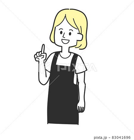 上を指差している主婦 上を指差している主婦 83041696