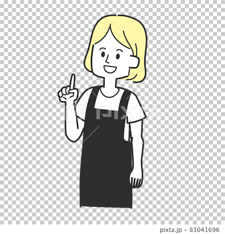 Housewife pointing up Housewife pointing up 83041696