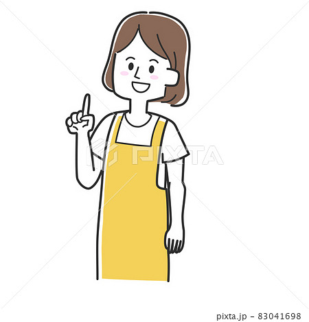上を指差している主婦 上を指差している主婦 83041698