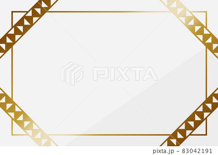 高級感のあるスタッズライン背景2　横位置　ホワイト＆ゴールド 83042191