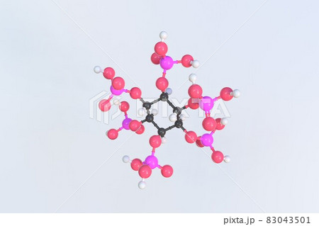 Phytic acid molecule, scientific molecular model, looping 3d animation 83043501