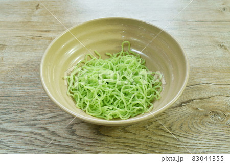 boiled dry jade noodle with oil Chinese food on bowl 83044355