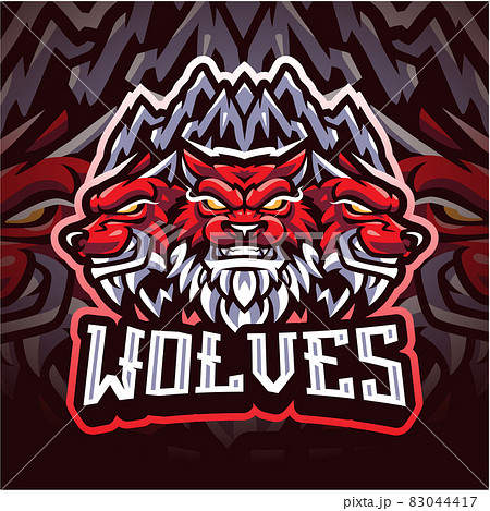 Wolf esport mascot logo design 83044417