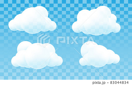 White clouds 3D circles collection on blue sky transparent background vector 83044834