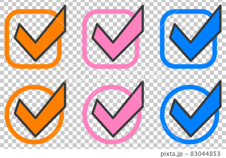 Illustrations by type of checked check marks 83044853