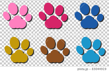 動物が歩いた足跡の肉球イラストのイラスト素材