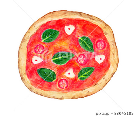 マリナーラピザの水彩イラスト 83045185