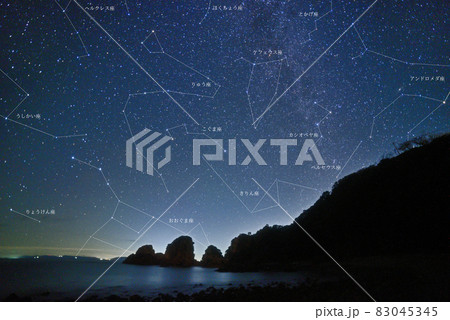 北天の星座(星座名入り)・天草の妙見浦 北天の星座(星座名入り)・天草の妙見浦 83045345