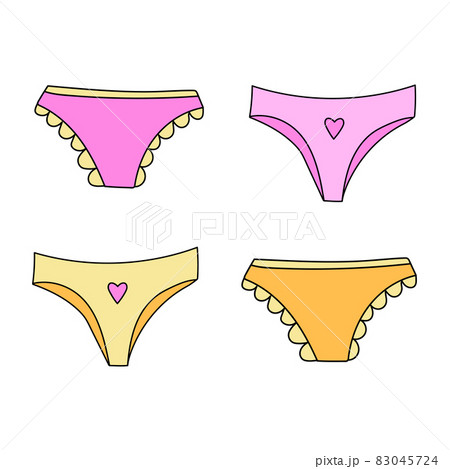 Different Types of Panties. Collection of Lingerie Stock Vector -  Illustration of buttocks, silhouette: 220707230