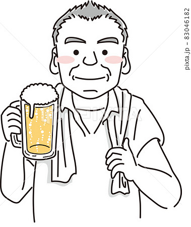 ジョッキビールを持ったおっちゃん 83046182