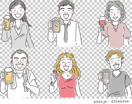 People who are smiling with alcohol 83046444