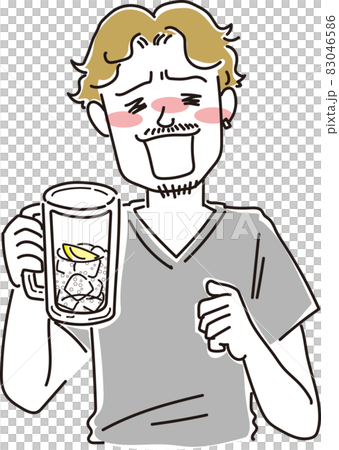 A stubble man who drinks chu-hi A stubble man who drinks chu-hi 83046586