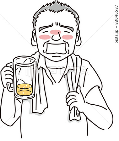 ジョッキビール飲んでプハァなおっちゃん 83046587
