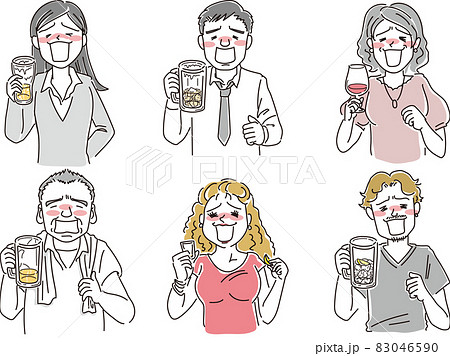 お酒飲んでプハァな人々 83046590