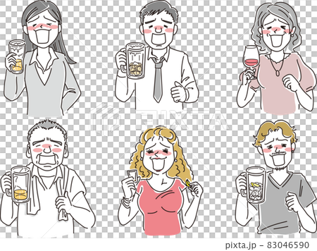お酒飲んでプハァな人々 83046590