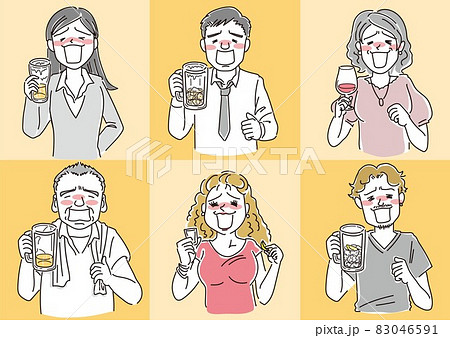 お酒飲んでプハァな人々 83046591