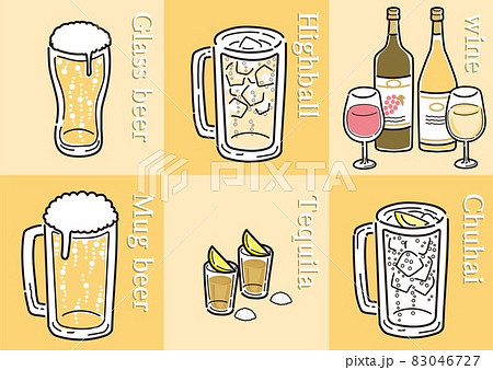 色々な種類のアルコールドリンク 83046727