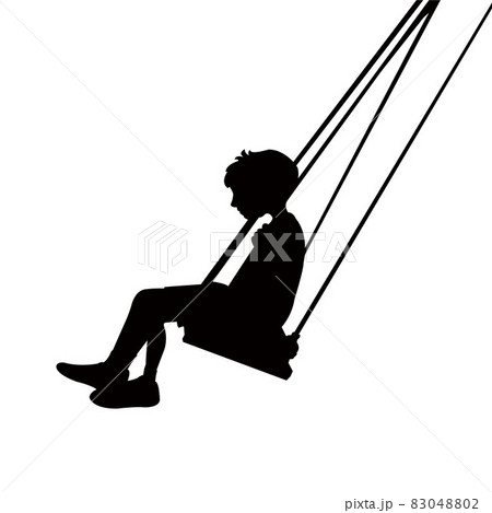 a child swinging body silhouette vector 83048802