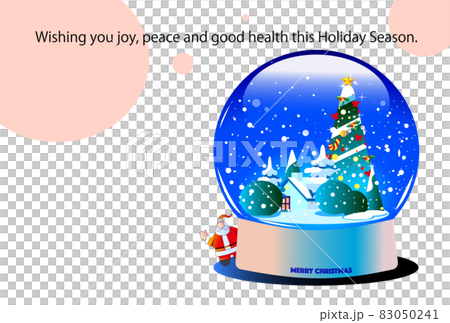 Christmas card, landscape snow globe with tree 83050241