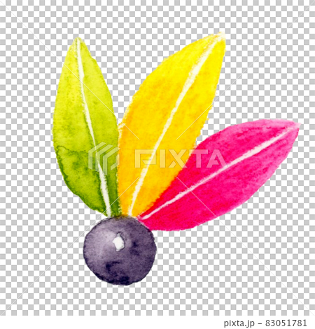 New Year's Games - Battledore and shuttlecock - Hand-drawn watercolor illustrations for New Year's cards 83051781