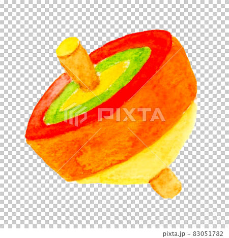 New Year's play - spinning tops - hand-drawn watercolor illustration 83051782