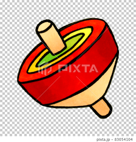 Red spinning top - Hand-drawn illustration for New Year's cards Red spinning top - Hand-drawn illustration for New Year's cards 83054104