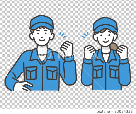 Vector illustration material of auto mechanic taking guts pose / vehicle inspection / maintenance / job offer 83054338