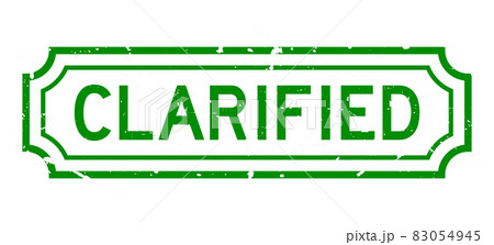 Grunge green clarified word rubber seal stamp on white background 83054945
