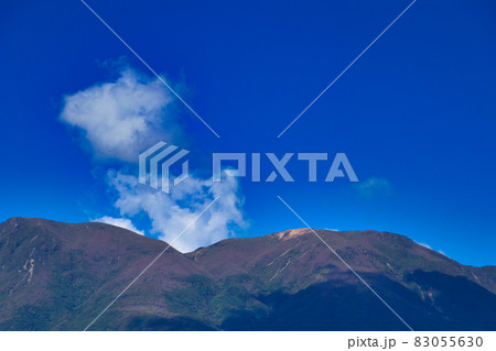 煙を上げる阿蘇山の中岳　日本 83055630