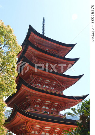 千畳閣(豊国神社)の「五重塔」(厳島神社/広島県廿日市市宮島町) 千畳閣(豊国神社)の「五重塔」(厳島神社/広島県廿日市市宮島町) 83056276