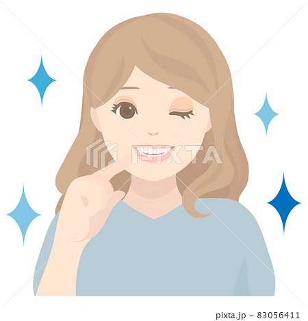 綺麗な歯の女性(ウインク) 綺麗な歯の女性(ウインク) 83056411