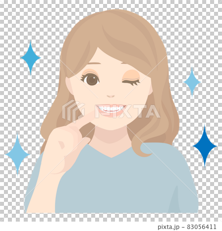 綺麗な歯の女性(ウインク) 綺麗な歯の女性(ウインク) 83056411