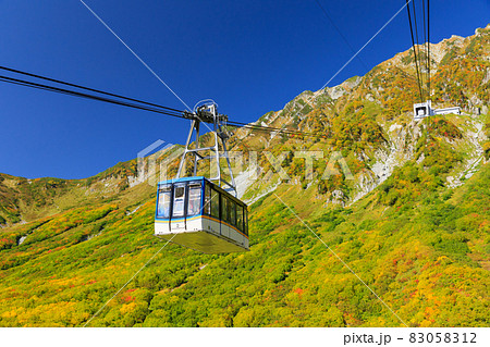富山_黒部平と大観峰の紅葉風景 83058312