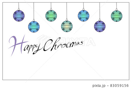 クリスマスデザインイラストブルー系 クリスマスデザインイラストブルー系 83059156