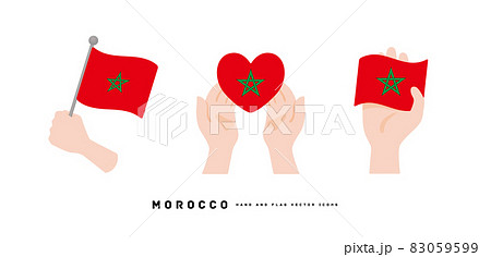 [モロッコ]手と国旗のアイコン ベクターイラスト 83059599
