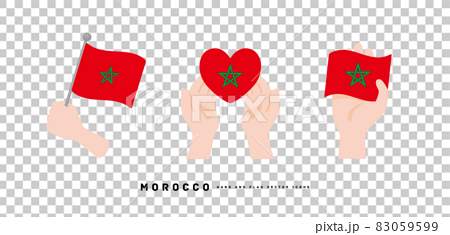 [モロッコ]手と国旗のアイコン ベクターイラスト 83059599