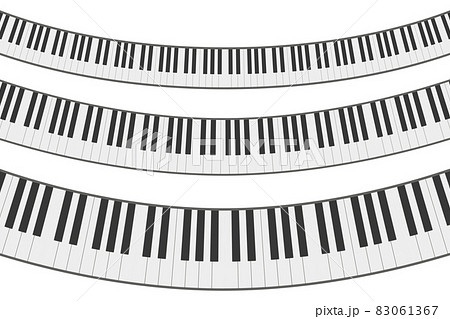 弧を描くピアノの鍵盤のベクターイラスト ポスターなどのあしらいに のイラスト素材