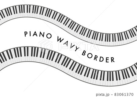 波型リボンのピアノの鍵盤のベクターイラスト のイラスト素材