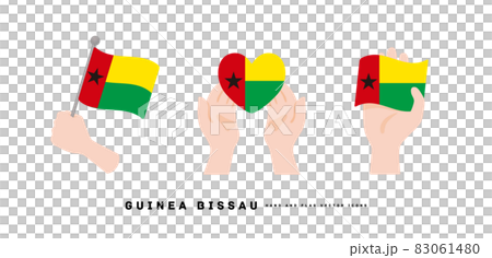 [Guinea-Bissau] hand and national flag icon vector illustration 83061480