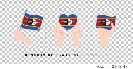 [Eswatini] hand and national flag icon vector illustration 83061481