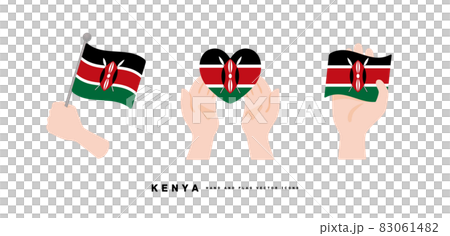 [Kenya] hand and national flag icon vector illustration 83061482