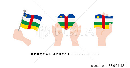 [中央アフリカ]手と国旗のアイコン ベクターイラスト 83061484