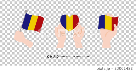 [Chad] hand and national flag icon vector illustration 83061488