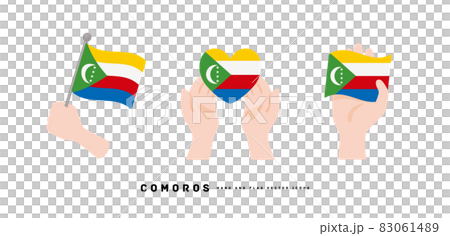 [Comoros] Hand and national flag icon vector illustration 83061489