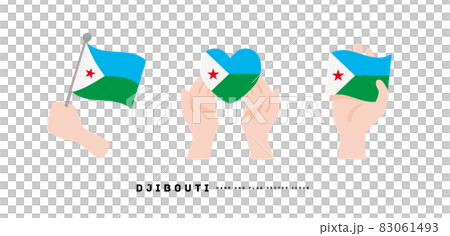 [Djibouti] hand and national flag icon vector illustration 83061493