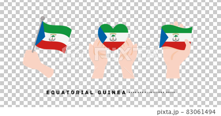 [赤道ギニア]手と国旗のアイコン ベクターイラスト 83061494